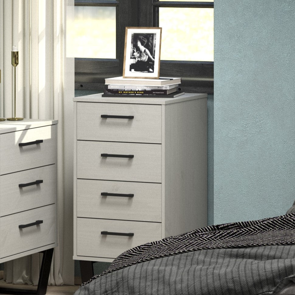 Texas Grey 4 Drawer Narrow Chest
