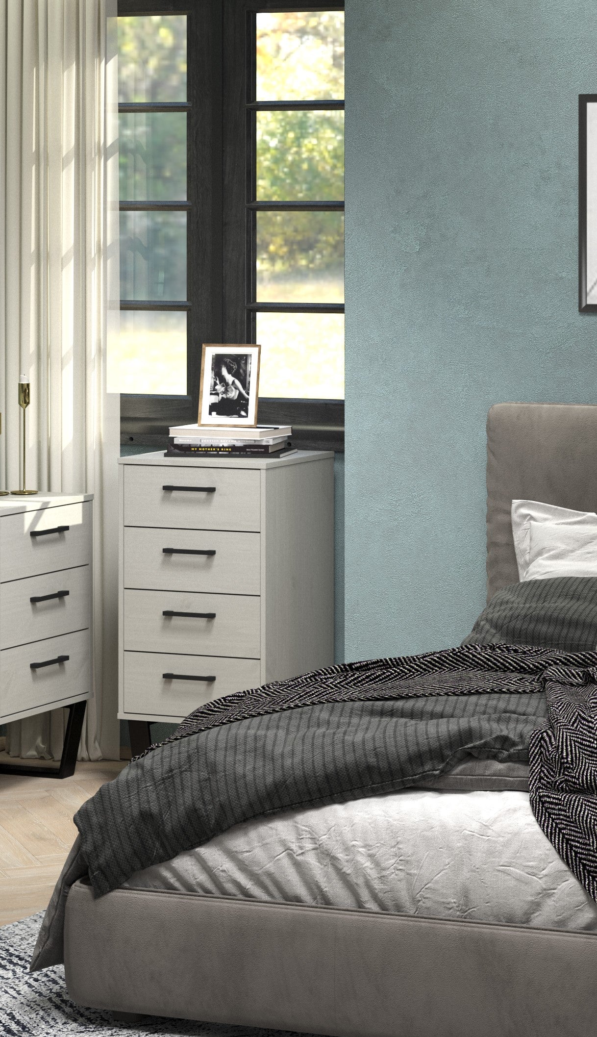 Texas Grey 4 Drawer Narrow Chest