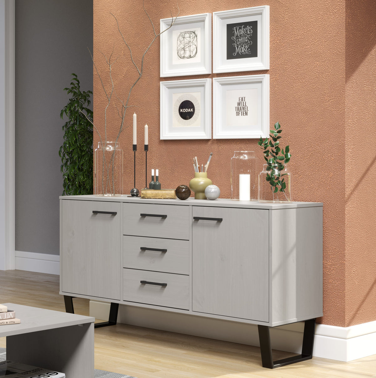 Texas Grey 2 Door 3 Drawer Medium Sideboard