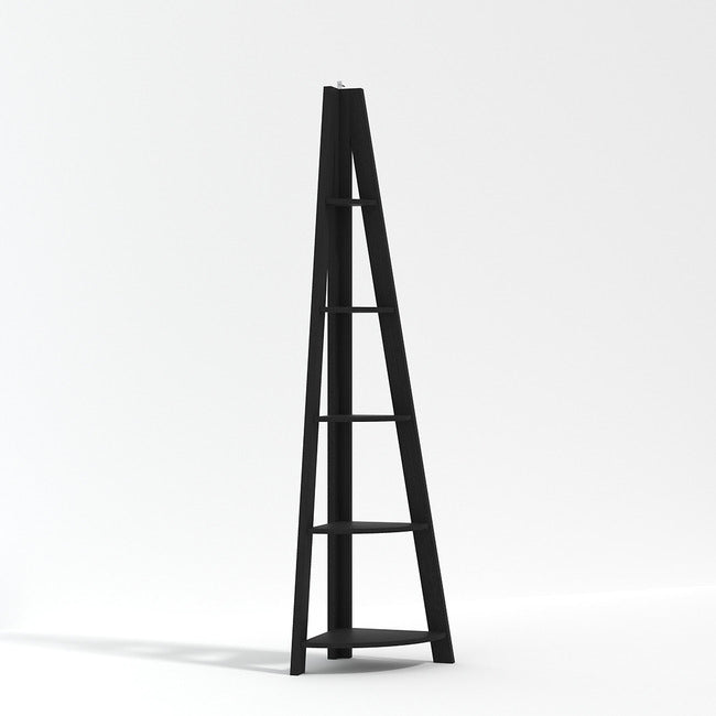 Black Tiva Corner Ladder Shelving