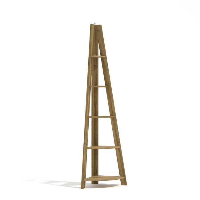 Oak Effect Tiva Corner Ladder Shelving