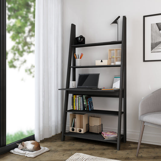 Tiva Modern Style Ladder Desk in Black