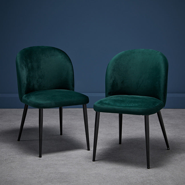 Zara Dining Chair Green (Pack of 2)