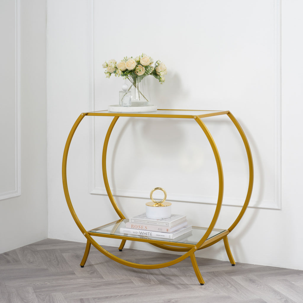 Zenor Gold Console Unit Table