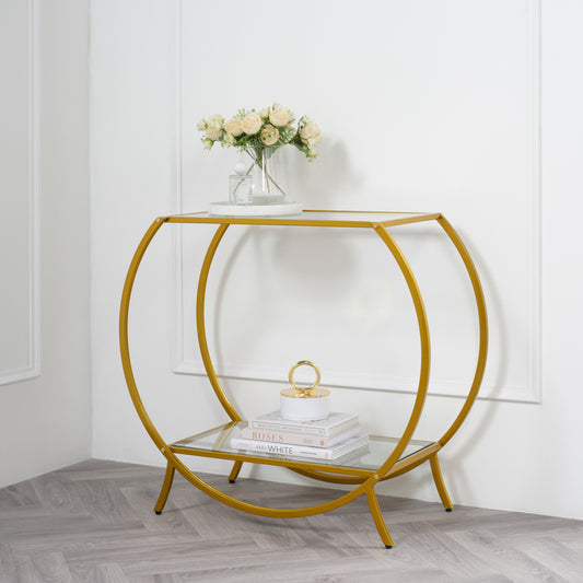Zenor Gold Console Unit Table