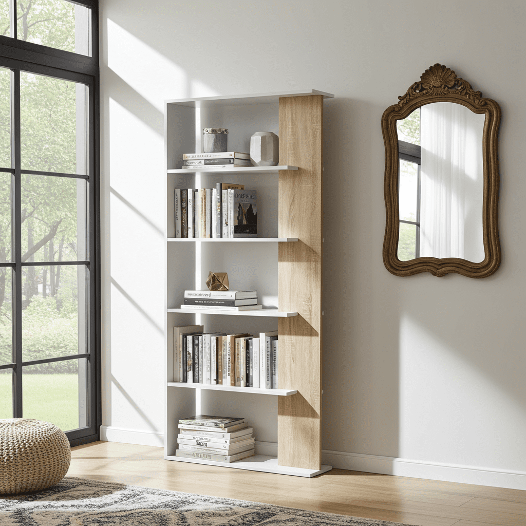 San Diego White and Oak Effect Bookcase