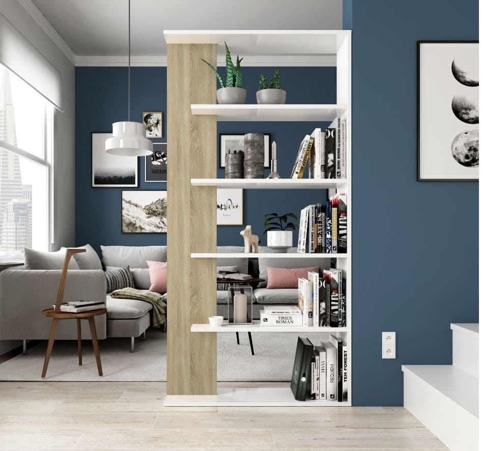 San Diego White and Oak Effect Bookcase