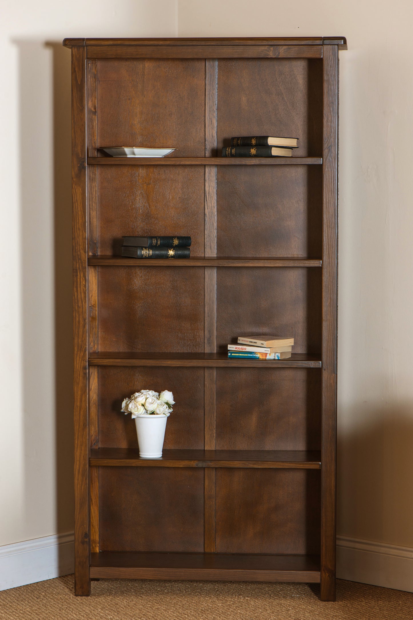 Antique Style Boston Tall Pine Bookcase