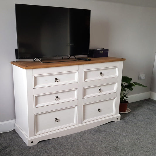 Corona White 3+3 Drawer Chest
