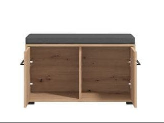 Lazlo Slatted Artisan Oak Effect Hallway Storage Bench