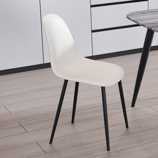 Aspen Pair of Curve Chairs, Calico Plastic Chair With Black Metal Legs