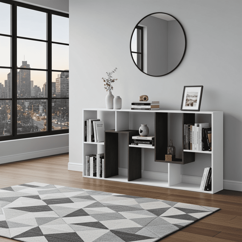 Phoenix White And Dark Brown Bookcase - Display Unit