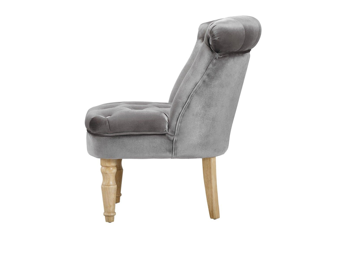 Charlotte Silver Plush Velvet Accent Chair in Traditional French Feel