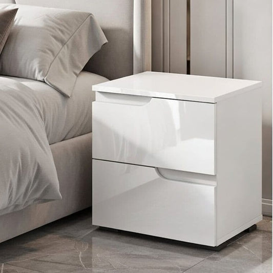 Santino White Gloss 2 Drawer Bedside Table