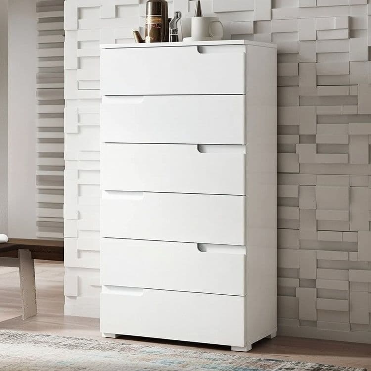 Santino Stylish White High Gloss Chest Of Drawers