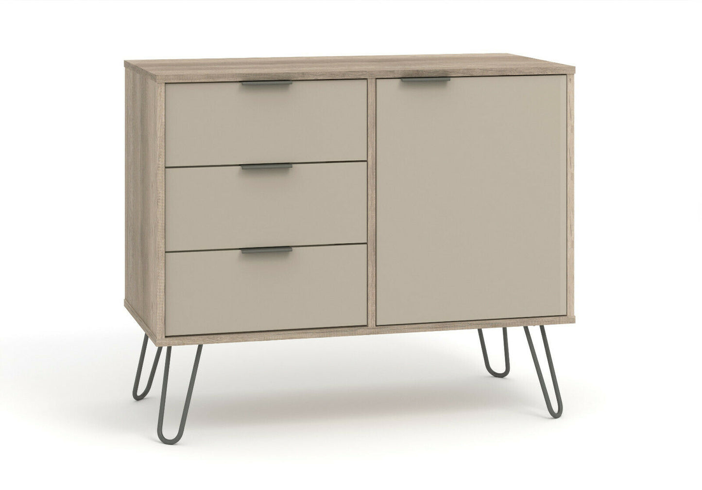 Augusta Driftwood 1 Door 3 Drawers Small Sideboard