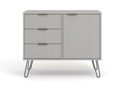 Augusta Grey 1 Door 3 Drawers Small Sideboard