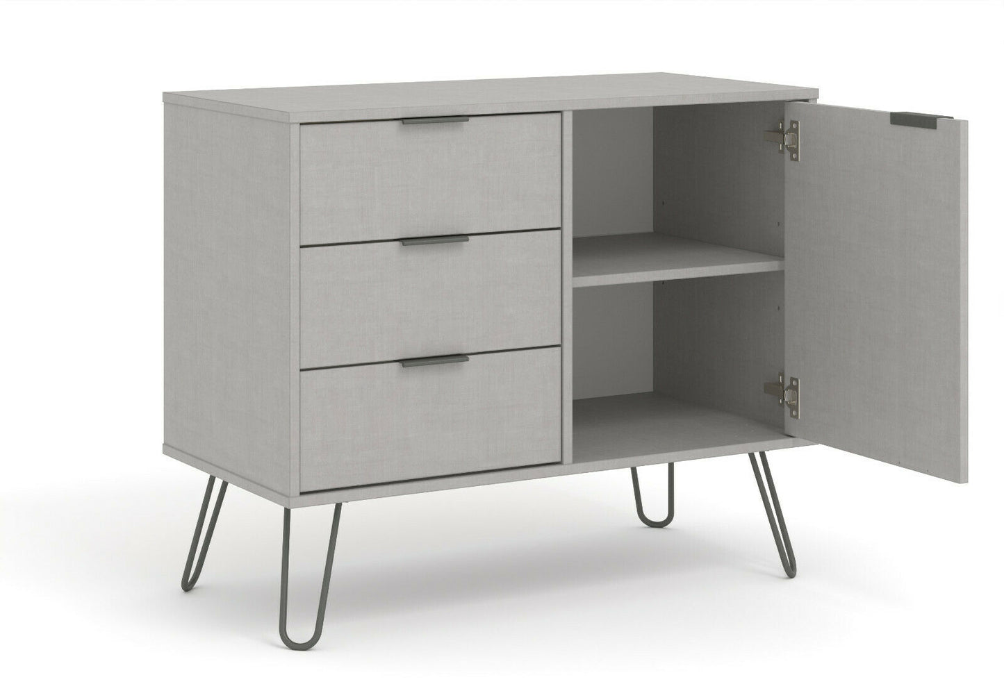 Augusta Grey 1 Door 3 Drawers Small Sideboard