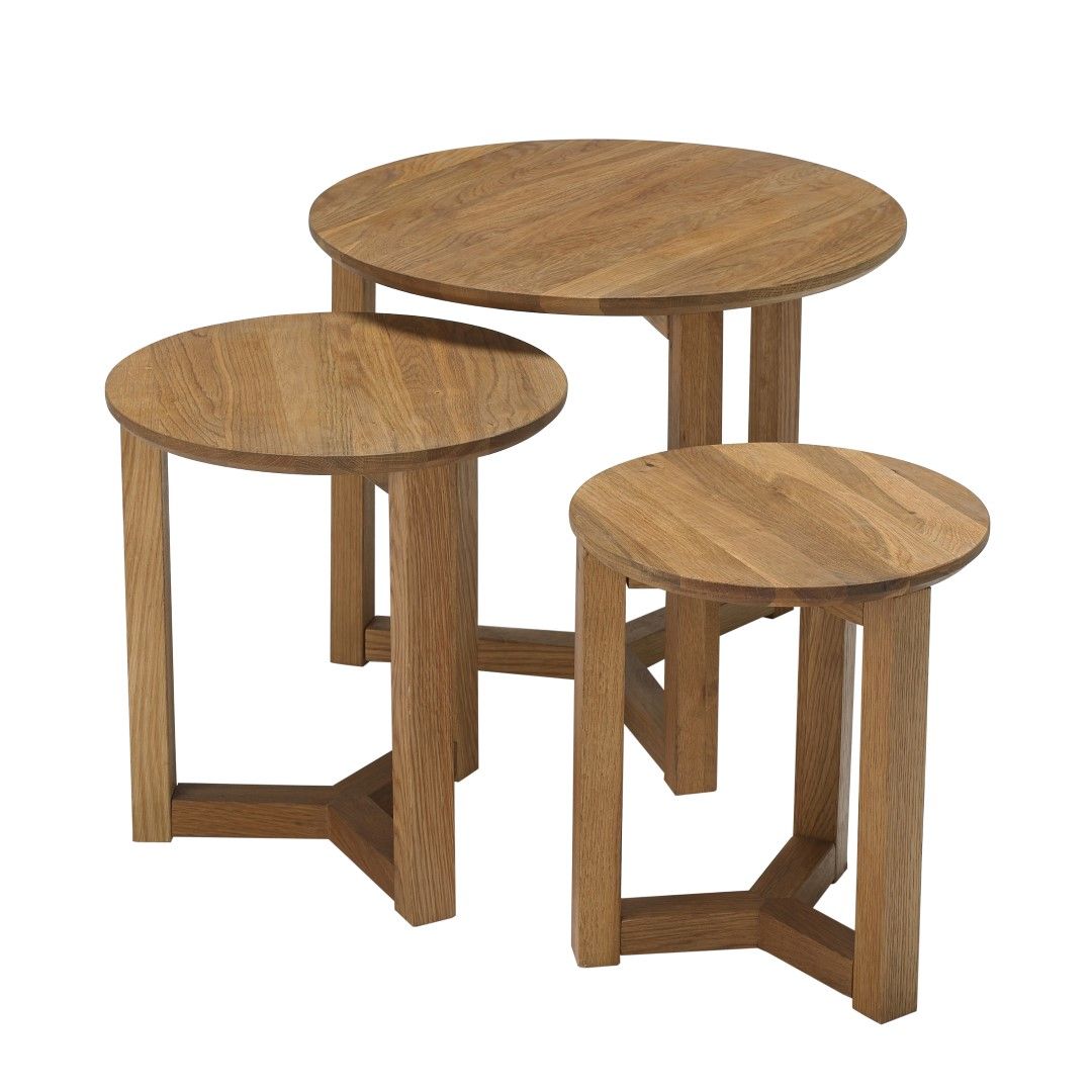 Stow Nest of Tables - Solid Oak