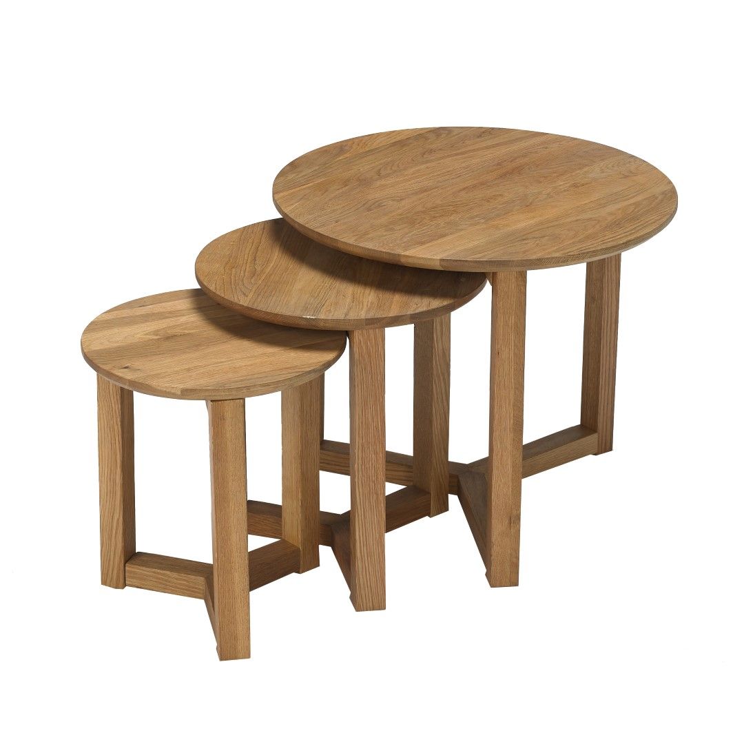 Stow Nest of Tables - Solid Oak