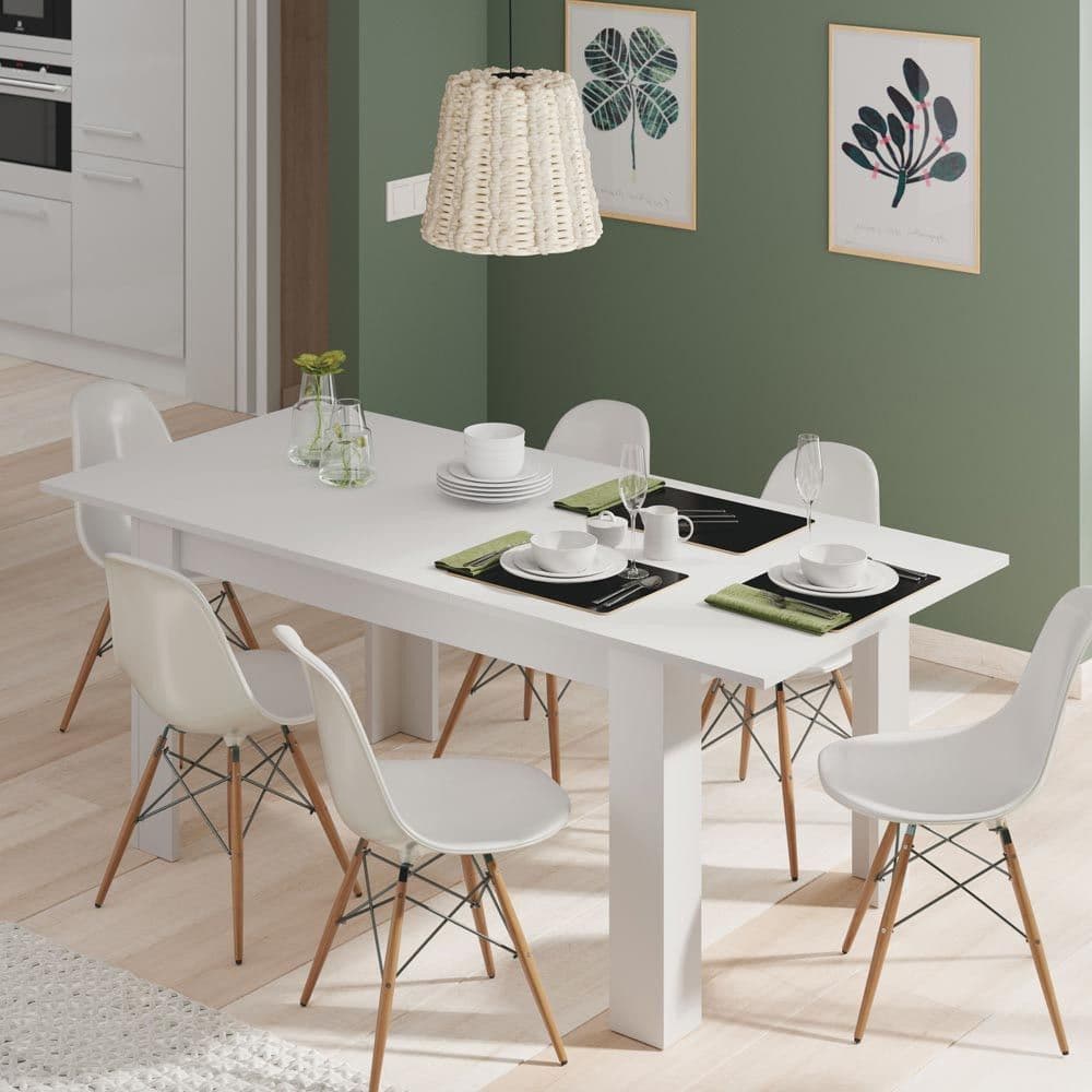 Tevez White Extending Dining Table
