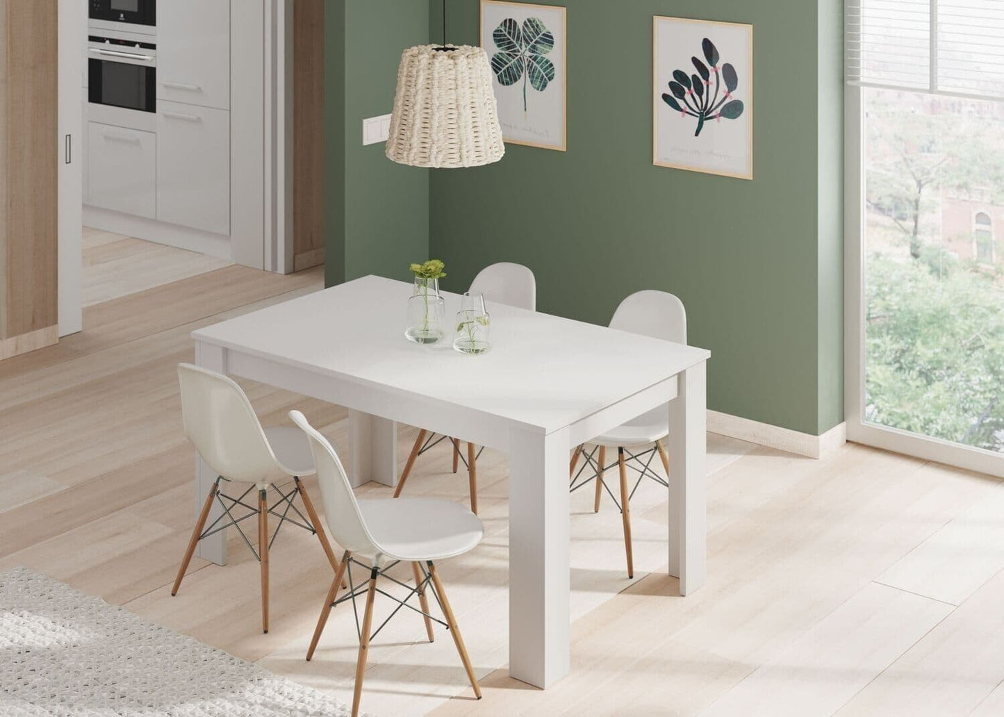 Tevez White Extending Dining Table