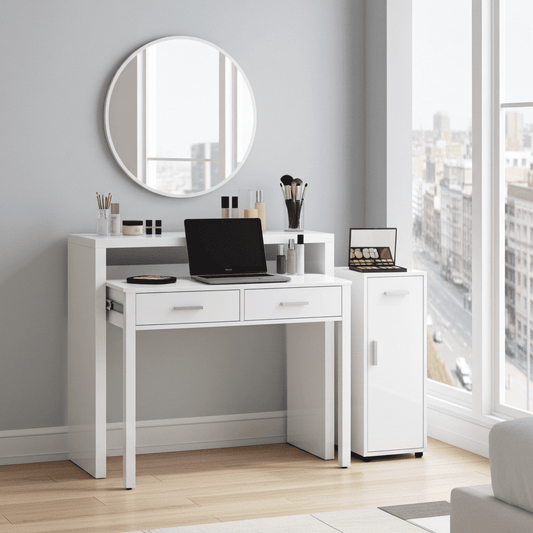 Artic White Turin Extending Dressing Table