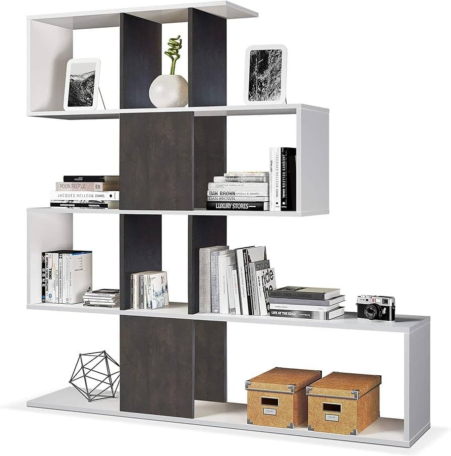 Ziggee Oxide Dark Brown and Artic White Bookcase - Display Unit