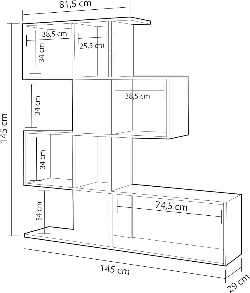 Ziggee Oxide Dark Brown and Artic White Bookcase - Display Unit