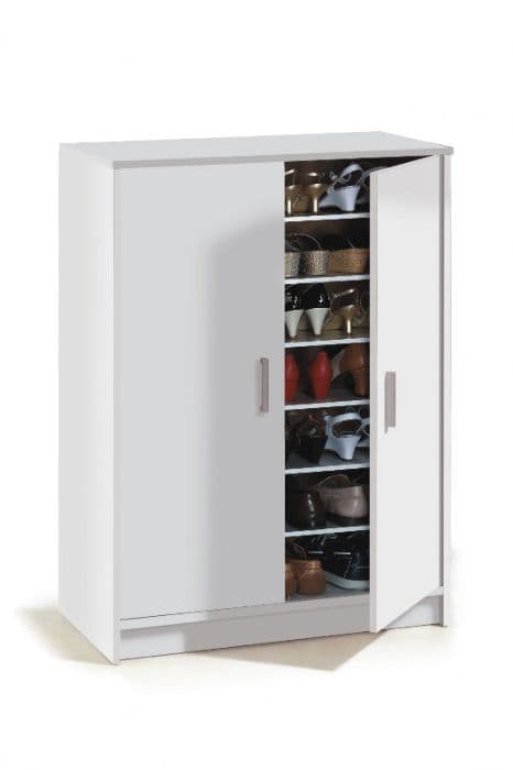 Zuldy Large 30 Pairs White Shoe Cupboard
