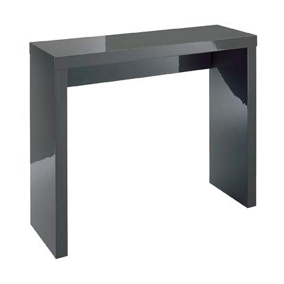 Puro Charcoal Grey High Gloss Living Room Furniture - Bookcase - Lamp Table