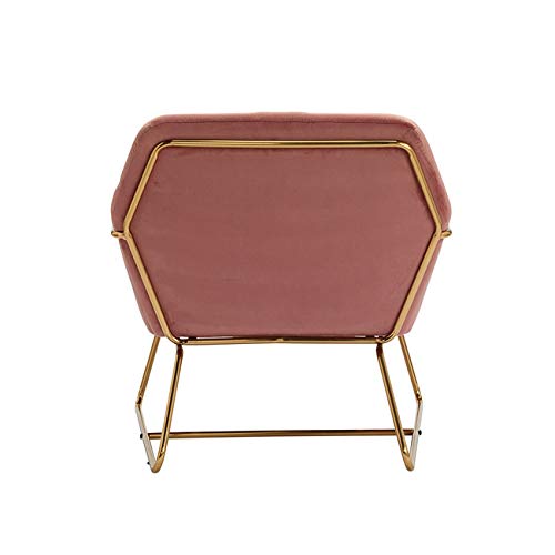 Charles Pink Velvet Accent Chair with Gold Metal Legs - a Leisure Armchair