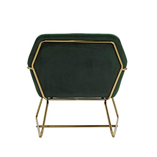 Charles Racing Green Velvet Accent Chair with Gold Metal Legs - a Leisure Armchair