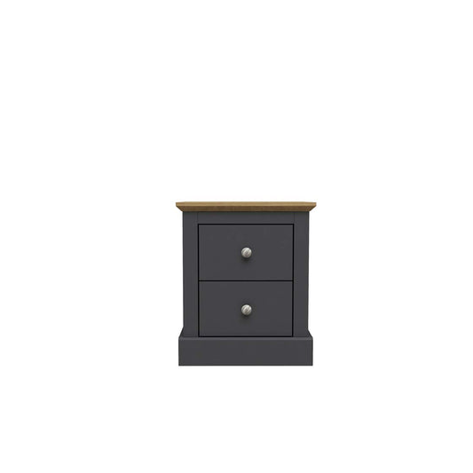 Devon Country Style Wooden Bedroom Furniture Range - Charcoal Grey, Oak Top