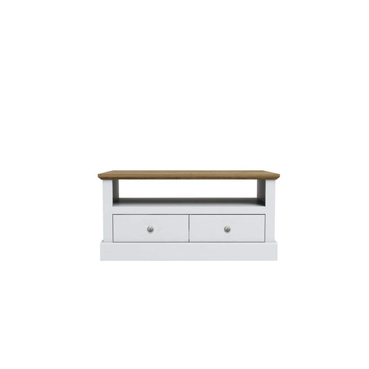 Devon Country Style Wood Living Room Furniture Range - White & Oak - Coffee Table