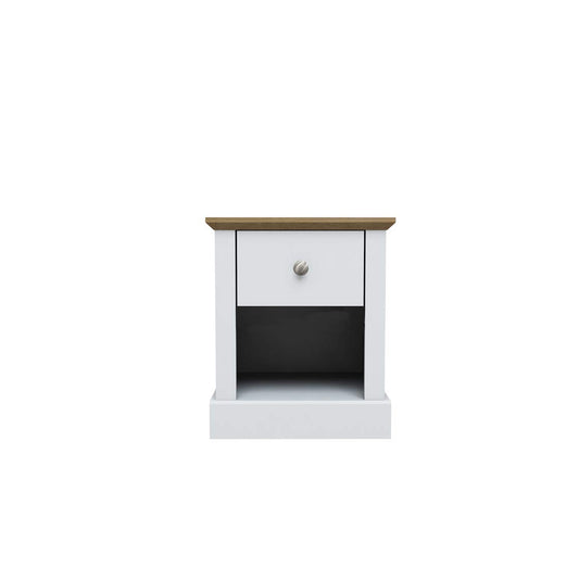 Devon Country Style Wood Living Room Furniture Range - White & Oak - Lamp Table