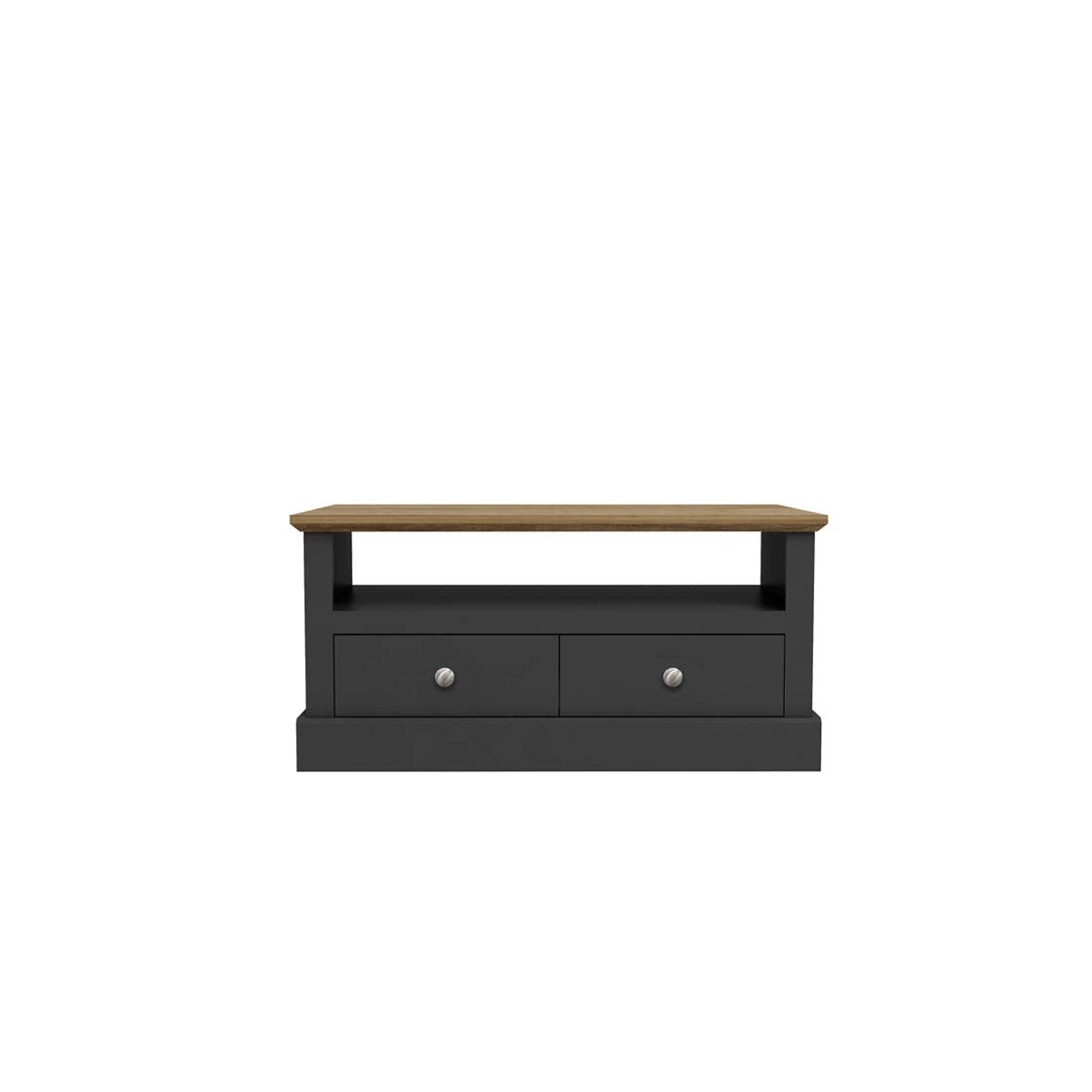 Devon Country Style Wood Living Room Furniture Range - Charcoal & Oak - Coffee Table