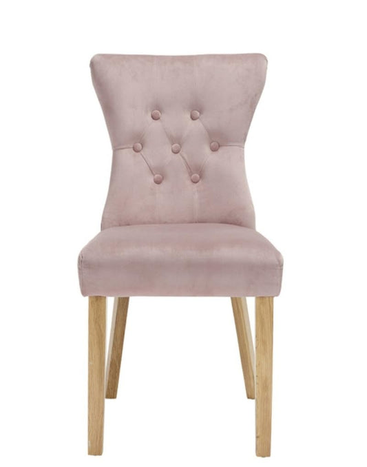 Naples Dining Chairs Blush Pink Velvet (PACK OF 2)