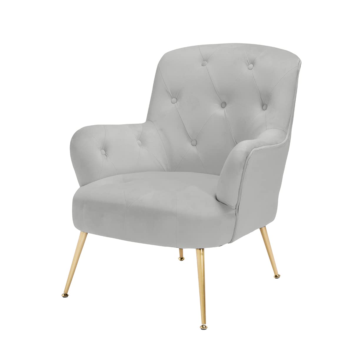 Aria Plush Velvet Armchair Accent Chair with Gold Legs