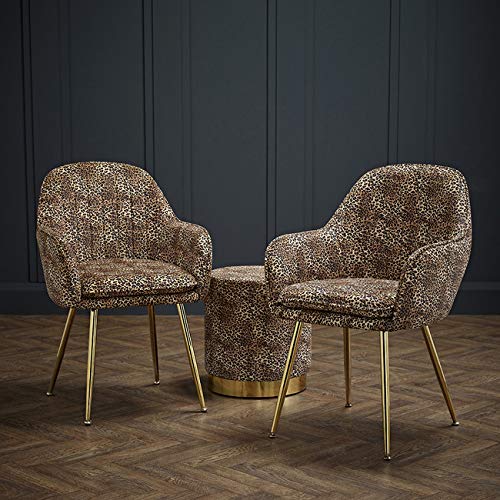 Lara Dinning Chair Set Leopard Print (Pack of 2)