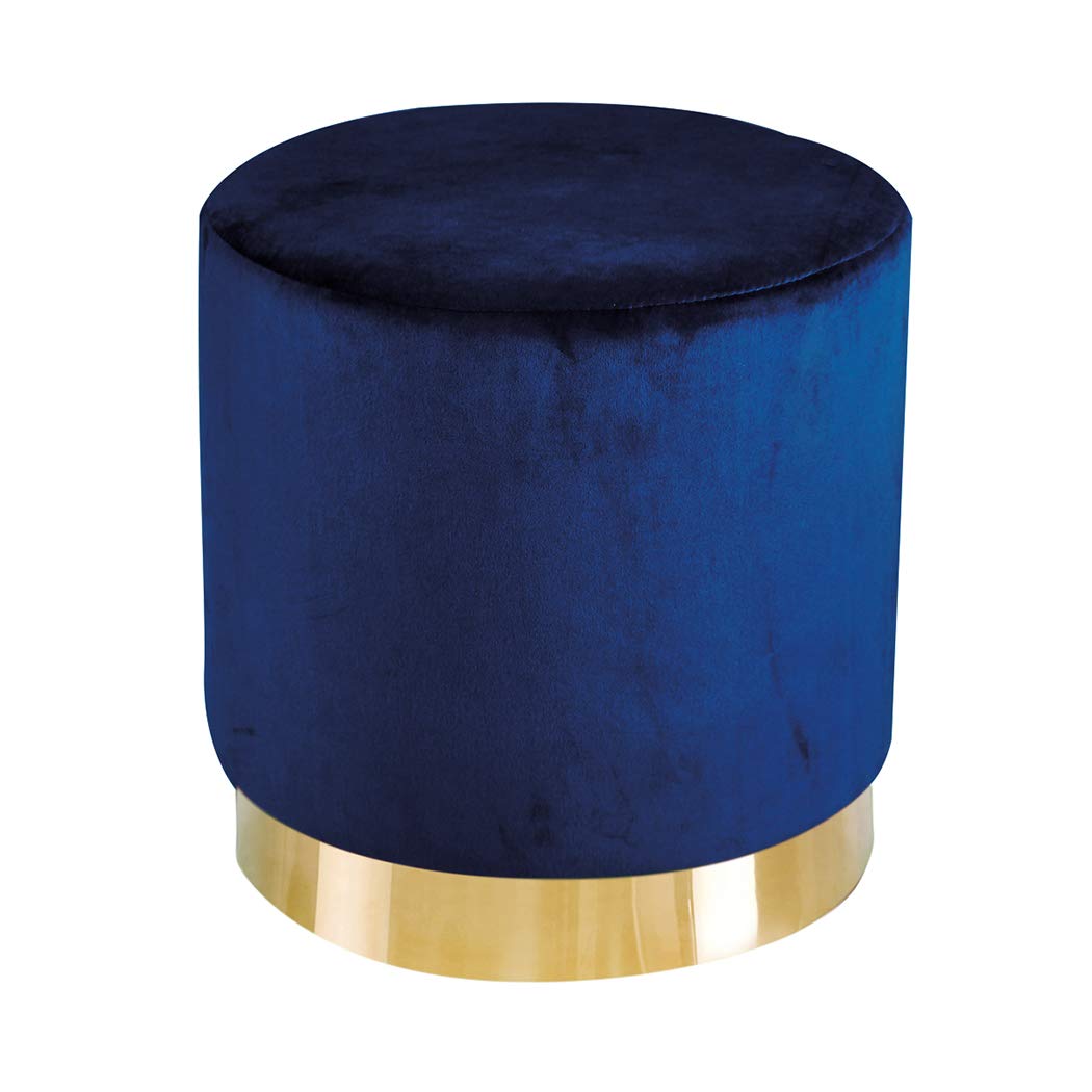 Lara Velvet Foot Stool Pouffes in Blue, Green, Pink, Black & Yellow