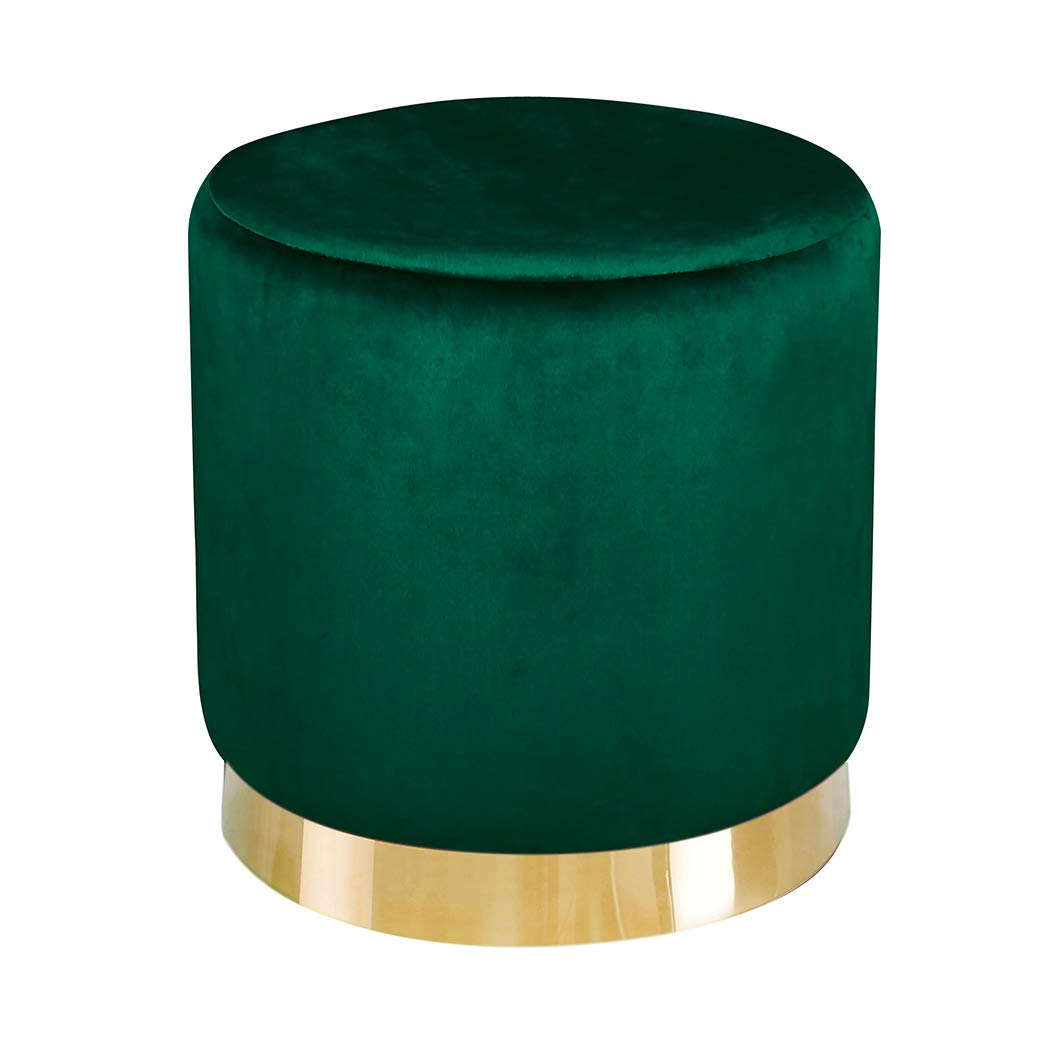 Lara Velvet Foot Stool Pouffes in Blue, Green, Pink, Black & Yellow