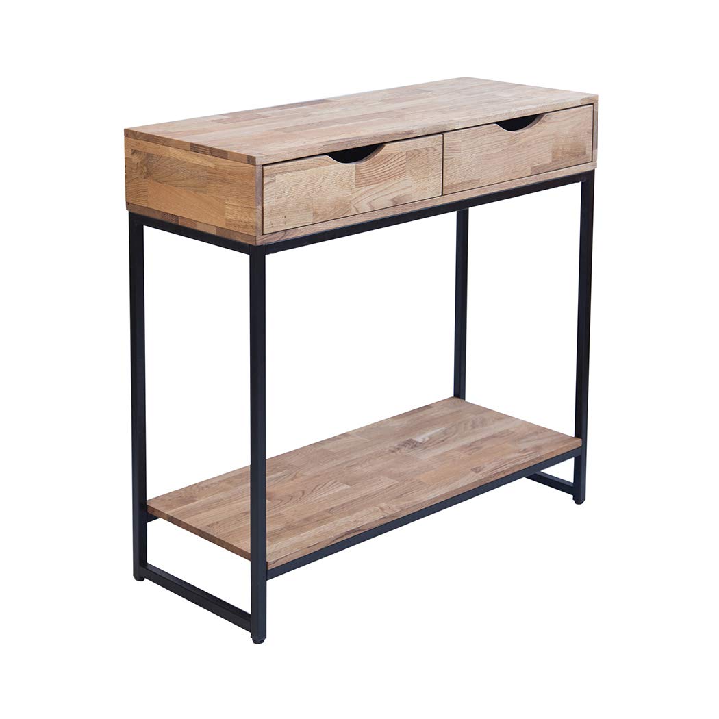 Mirelle Solid Oak Tables - Black Metal Frame - Console Table, Coffee Table