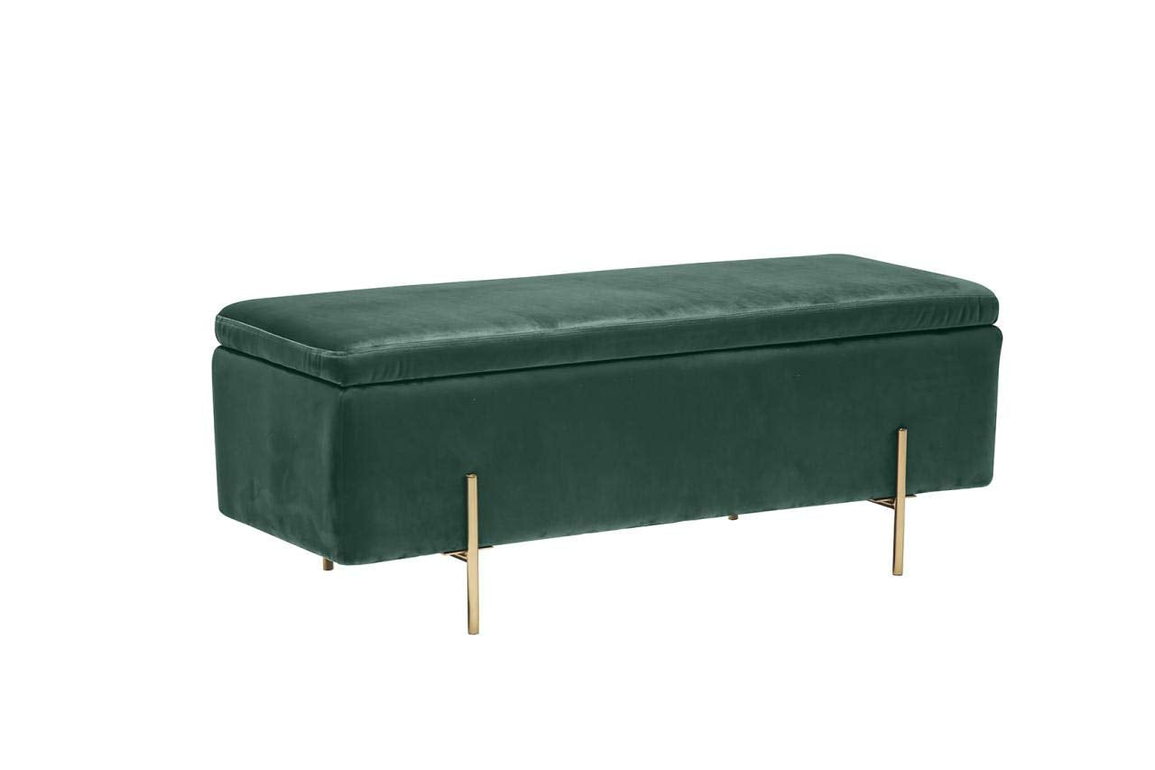 Lola Velvet Storage Ottoman Bench - Grey Mustard Pink Teal