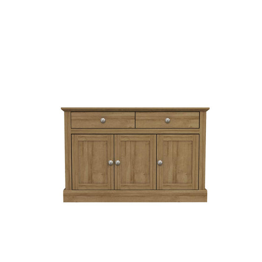 Devon Country Style Wood Living Room Furniture Range - Oak - 3 Door 2 Drawer Sideboard