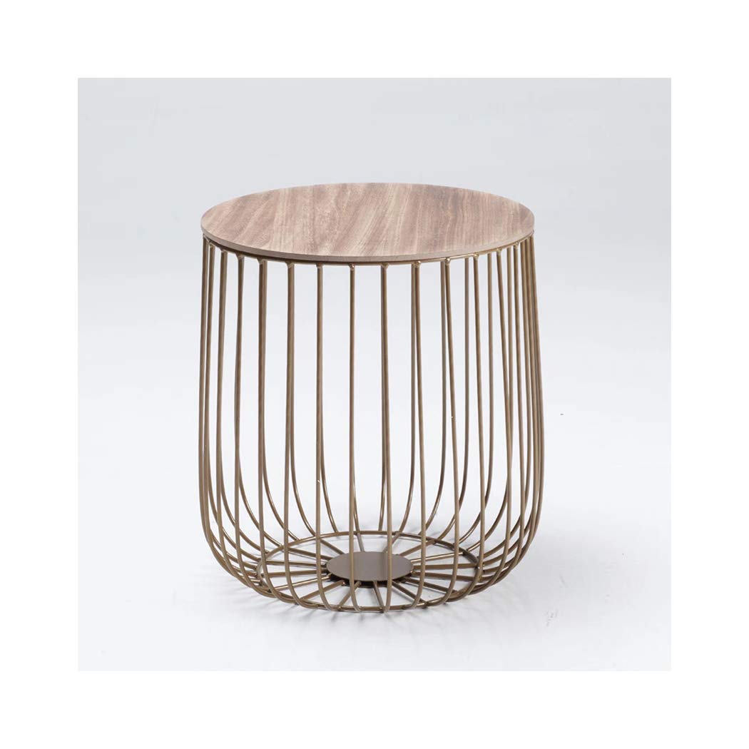 Enzo Black or Gold Cage Coffee/Lamp Table - Removable Marble or Oak Finished Top