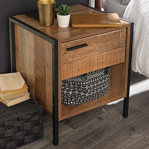 Hoxton Bedside Cabinet Table Distressed Oak Effect