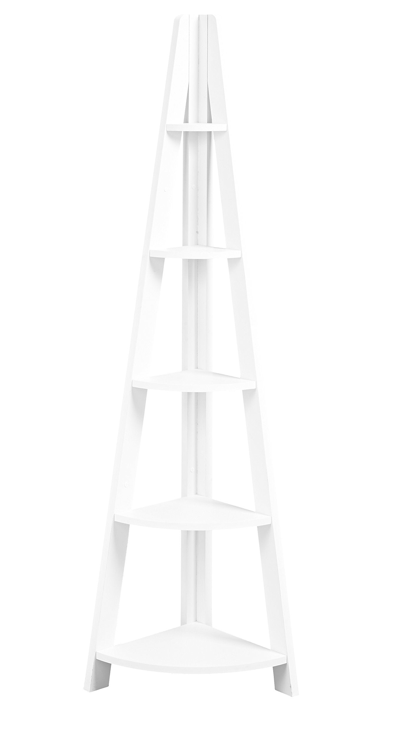 White Tiva Corner Ladder Shelving