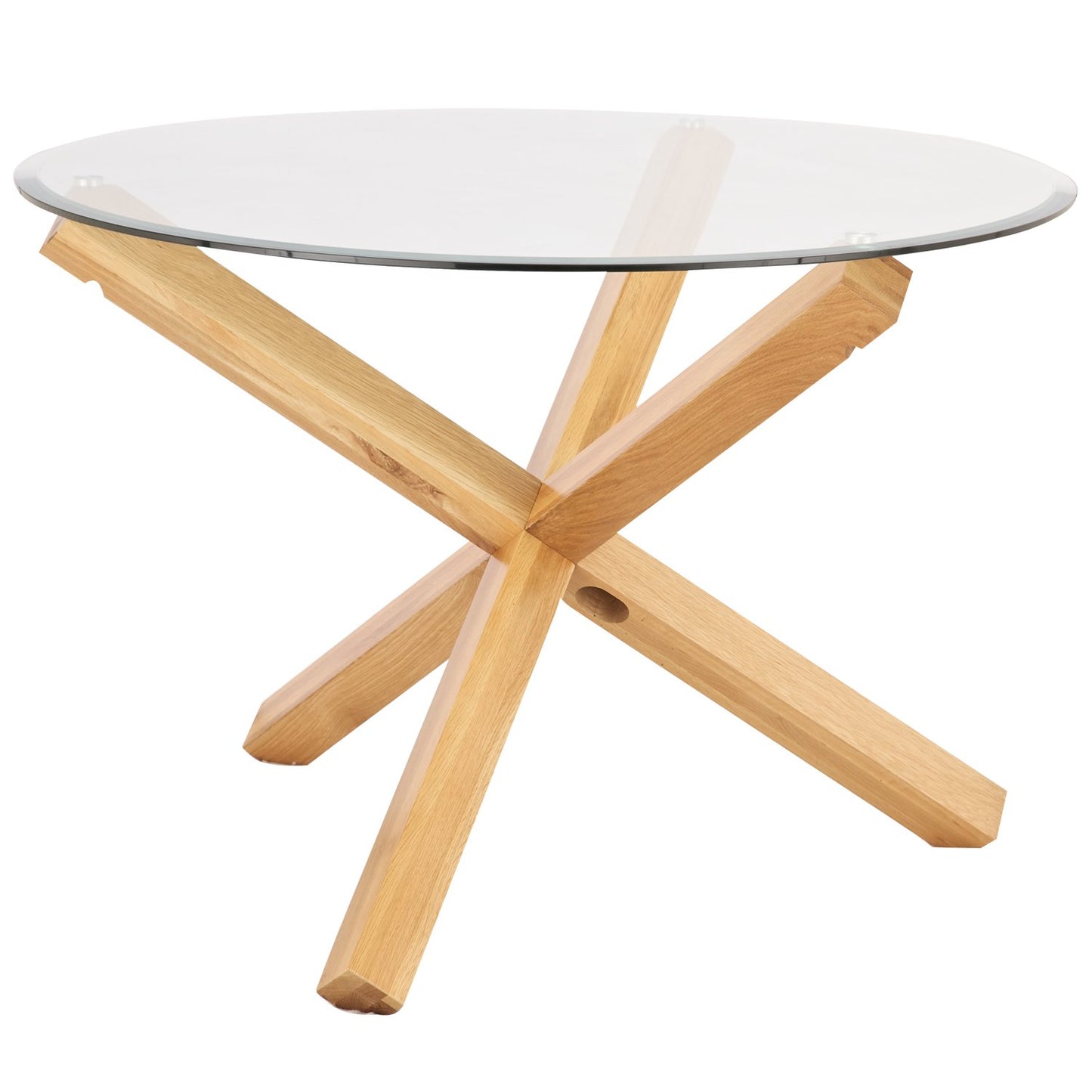 Oporto Glass and Solid Oak Dining Table