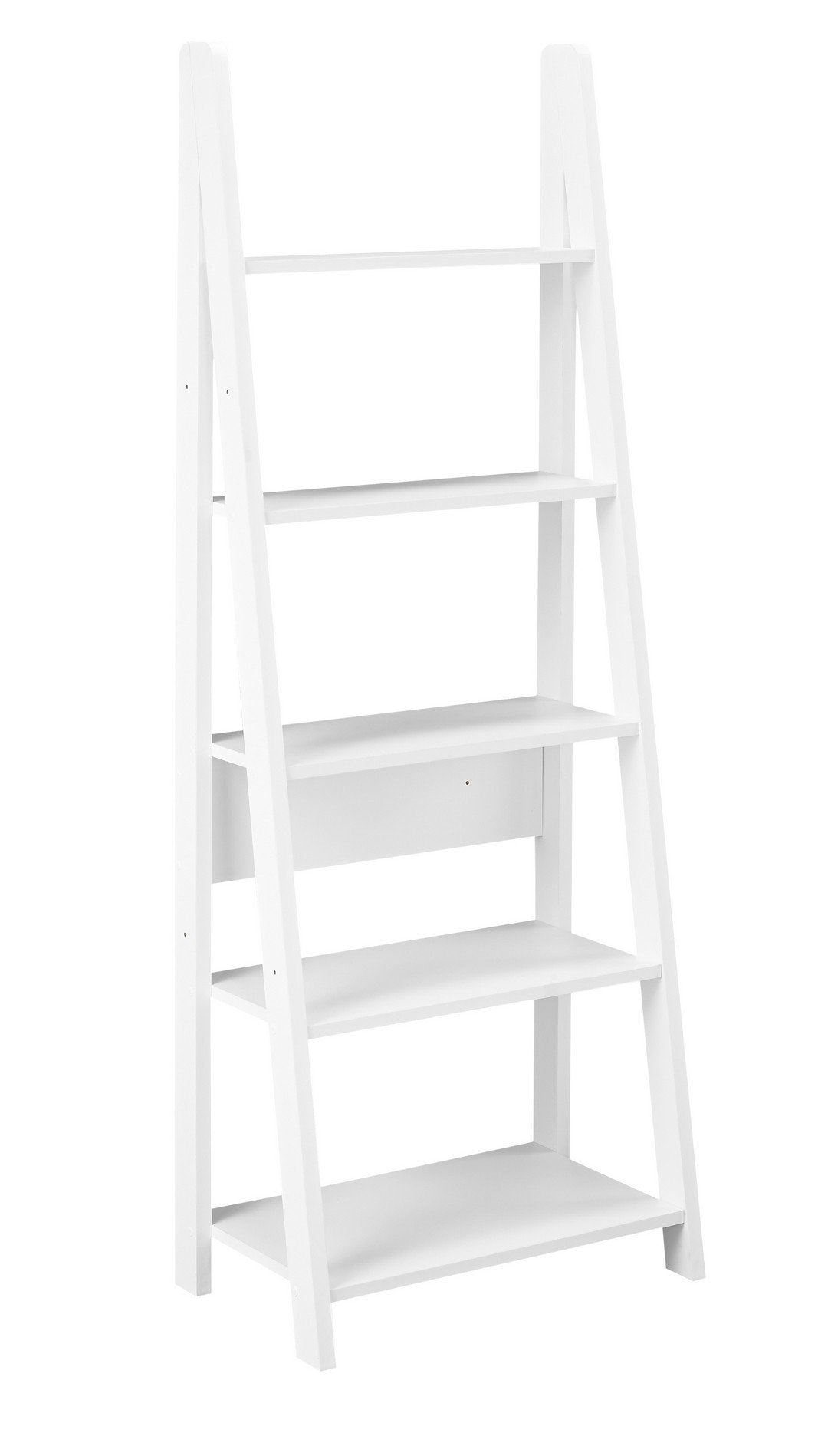 Tiva Ladder Shelving Bookcase in White